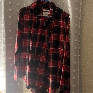 American Eagle Outfitters Red and Black Plaid Shirt